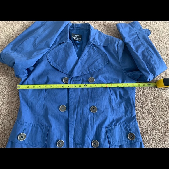 Dennis Basso Double Breasted Blue Pea Coat - Medium - Picture 7 of 8